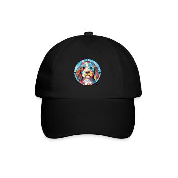 Spanische Wasserhundrasse Aquarell-Illustration - Baseballkappe - Schwarz/Schwarz - Vorne