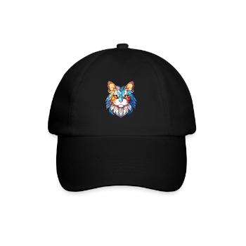 Ragamuffin chat coloré aquarelle illustration - Casquette classique - noir/noir - Devant
