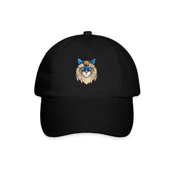 Ragdoll Cat Breed Illustration aquarelle colorée - Casquette classique - noir/noir - Devant