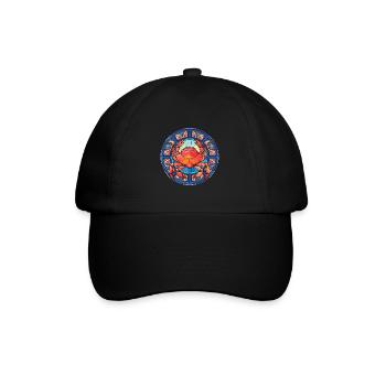 Crab Colorful Watercolor Animal Pet Illustration - Baseball Cap - black/black - Front