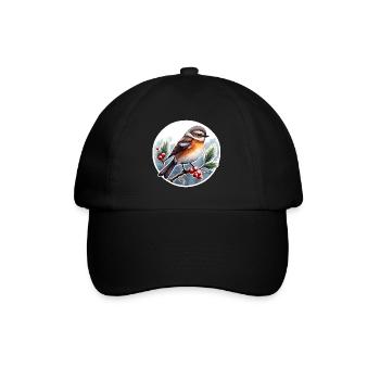 Wintervogel - Baseballkappe - Schwarz/Schwarz - Vorne