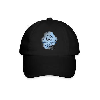 Kiel Liebe Heimathafen mit Anker - Baseballkappe - Schwarz/Schwarz - Vorne