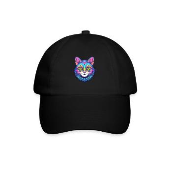 Highlander Katze Rasse Aquarell Karikatur Kawaii Haustier - Baseballkappe - Schwarz/Schwarz - Vorne