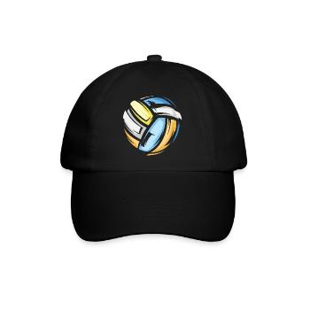 volleyball 3D icon colorful colors beach volleyball - Baseball Cap - black/black - Front