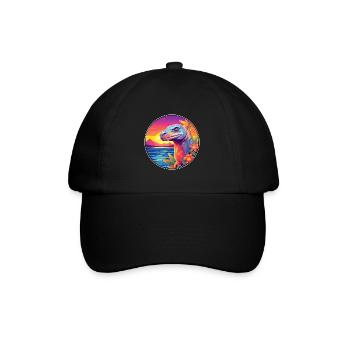 Komodowaran Buntes Aquarell Cartoon Kawaii - Baseballkappe - Schwarz/Schwarz - Vorne