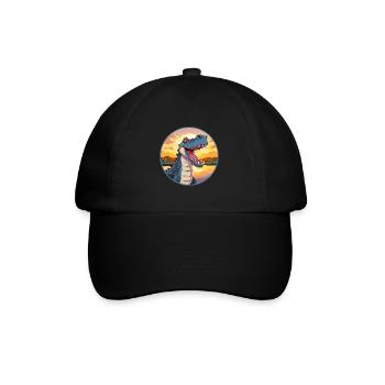 Crocodile Aquarelle Colorée Dessin Animé Kawaii Pet - Casquette classique - noir/noir - Devant