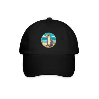 Anteater Watercolor Cartoon Kawaii Clipart Animal - Baseball Cap - black/black - Front