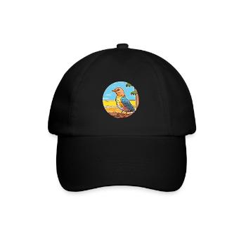 Cuckoo Watercolor Cartoon Kawaii Clipart Animal - Baseball Cap - black/black - Front