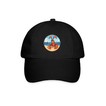 Homard aquarelle dessin animé Kawaii Clipart Animal - Casquette classique - noir/noir - Devant