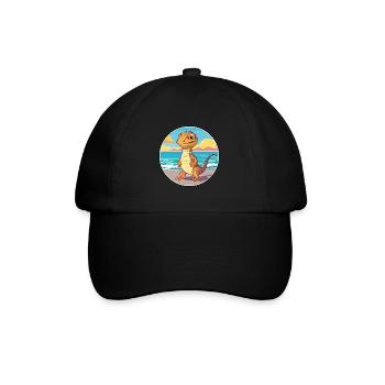Lizard Watercolor Cartoon Kawaii Clipart Animal - Baseball Cap - black/black - Front