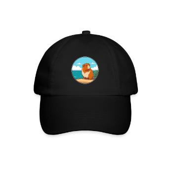 Cochon d’Inde aquarelle dessin animé Kawaii Clipart animal de compagnie - Casquette classique - noir/noir - Devant