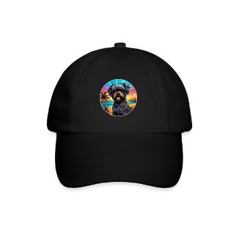 Affenpinscher Dog Breed Colorful Cartoon Watercolo - Baseball Cap - black/black - Front