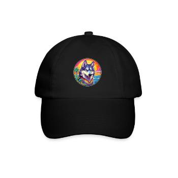Kunming Wolfhund Hunderasse Bunte Karikatur Waterco - Baseballkappe - Schwarz/Schwarz - Vorne