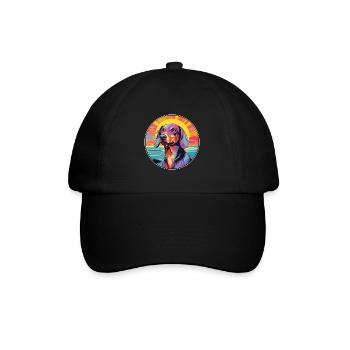 Lettische Jagdhundrasse Bunte Karikatur Watercolo - Baseballkappe - Schwarz/Schwarz - Vorne