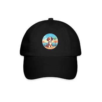 Aidi chien race dessin animé Kawaii Clipart aquarelle - Casquette classique - noir/noir - Devant