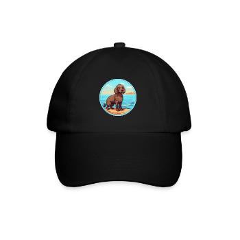 American Water Spaniel Hunderasse Cartoon Kawaii - Baseballkappe - Schwarz/Schwarz - Vorne