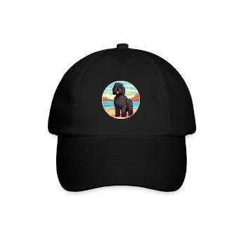 Race de chien Terrier russe noir Cartoon Kawaii Dog - Casquette classique - noir/noir - Devant