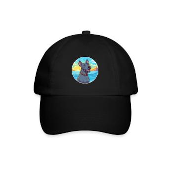 Blauer Thai Ridgeback Hund Rasse Cartoon Kawaii Hund - Baseballkappe - Schwarz/Schwarz - Vorne