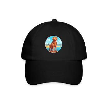 Chesapeake Bay Retriever Dog Breed Cartoon Kawaii - Baseball Cap - black/black - Front