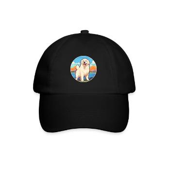 Hongrois Kuvasz chien race Cartoon Kawaii Clipart - Casquette classique - noir/noir - Devant