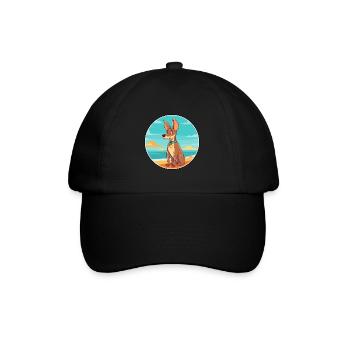 Hare Indian Dog Breed Cartoon Kawaii Clipart Dog - Baseball Cap - black/black - Front