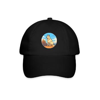 Karst Shepherd Dog Breed Cartoon Kawaii Clipart - Baseball Cap - black/black - Front