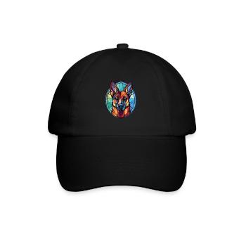 Berger Bullet Chien Aquarelle Colorée Animal - Casquette classique - noir/noir - Devant
