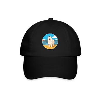 Samoyède chien race Cartoon Kawaii Clipart chien animal de compagnie - Casquette classique - noir/noir - Devant
