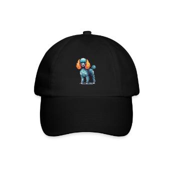 Pudel Hund Buntes Aquarell Cartoon Kawaii Anim - Baseballkappe - Schwarz/Schwarz - Vorne