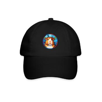 Cochon d’Inde vitrail coloré Cartoon Kawaii A - Casquette classique - noir/noir - Devant