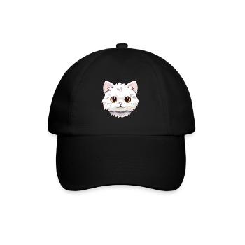Américain Curl Chat Mignon Heureux Kawaii Cartoon Clipar - Casquette classique - noir/noir - Devant
