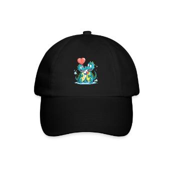 Crocodiles Kawaii Cartoon Pet Jouant Avec Ballon - Casquette classique - noir/noir - Devant