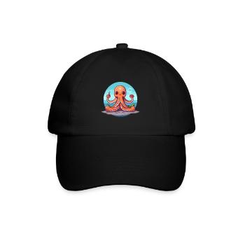 Poulpe Dessin Animé Yoga Plage Été Illustration - Casquette classique - noir/noir - Devant