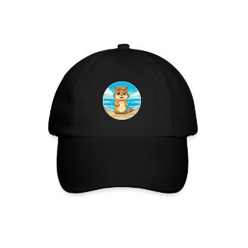 Chipmunk Watercolor Cartoon Kawaii Clipart Animal - Baseball Cap - black/black - Front