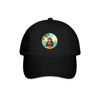Chimpanzé aquarelle dessin animé Kawaii Clipart animal de compagnie - Casquette classique - noir/noir - Devant