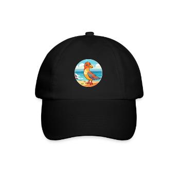 Bird Watercolor Cartoon Kawaii Clipart Animal - Baseball Cap - black/black - Front