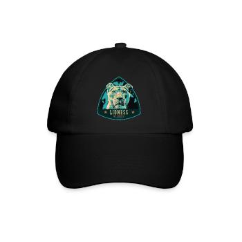 Portrait de lionne – Illustration puissante - Casquette classique - noir/noir - Devant