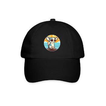 Zucker Gleiter Aquarell Karikatur Kawaii Clipart Haustier - Baseballkappe - Schwarz/Schwarz - Vorne