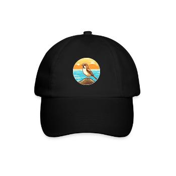 Moineau aquarelle dessin animé Kawaii Clipart Animal - Casquette classique - noir/noir - Devant