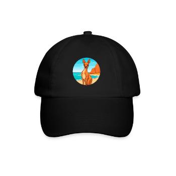 Kangaroo Watercolor Cartoon Kawaii Clipart Animal - Baseball Cap - black/black - Front
