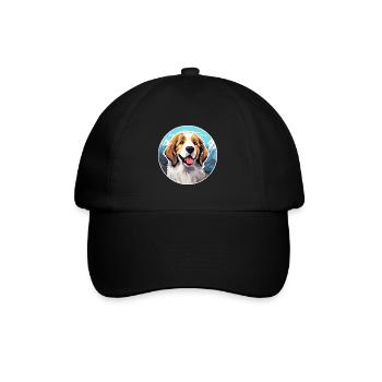 Ariegeois race de chien dessin animé kawaii aquarelle - Casquette classique - noir/noir - Devant