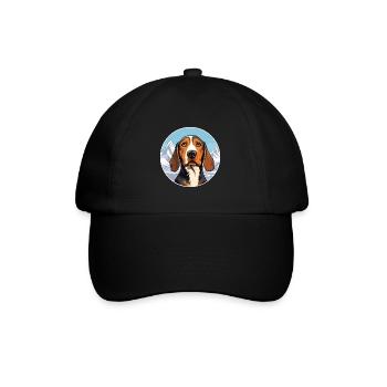 Canarian Warren Hound Dog Breed Cartoon Kawaii Wat - Baseball Cap - black/black - Front