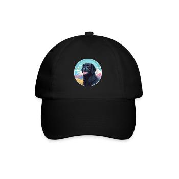 Plat enduit Retriever chien race dessin animé Kawaii Wat - Casquette classique - noir/noir - Devant