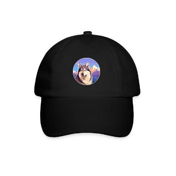 Kunming Wolfdog Hunderasse Cartoon Kawaii Watercolo - Baseballkappe - Schwarz/Schwarz - Vorne