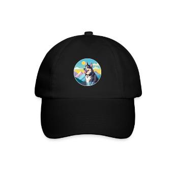 Laufhund Hunderasse Cartoon Kawaii Aquarell - Baseballkappe - Schwarz/Schwarz - Vorne