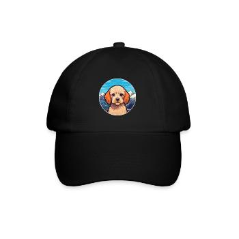 Miniatur-Pudel Hunderasse Karikatur Kawaii Watercol - Baseballkappe - Schwarz/Schwarz - Vorne