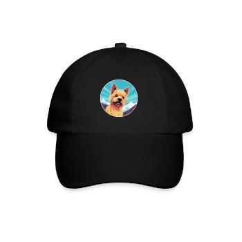 Norwich Terrier Hunderasse Cartoon Kawaii Watercolo - Baseballkappe - Schwarz/Schwarz - Vorne
