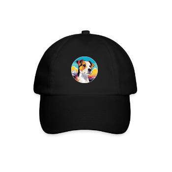 Parson Russell Terrier Hunderasse Cartoon Kawaii Wa - Baseballkappe - Schwarz/Schwarz - Vorne