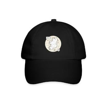 Irland Vintage Karte - Baseballkappe - Schwarz/Schwarz - Vorne