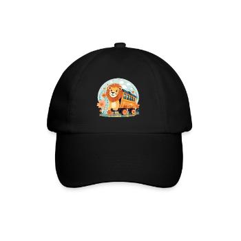 Lion Rides Railroad Lion's Head Lions - Baseball Cap - black/black - Front